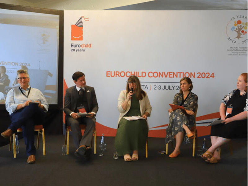 A photo of a panel at the Eurochild Convention 2024 taking place in Malta.