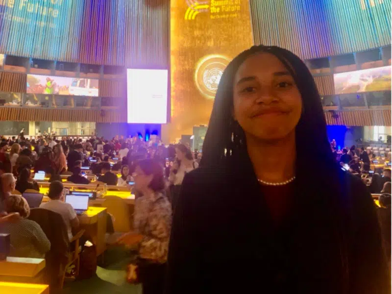 5Rights Youth Ambassador, Skye, attends the Summit of the Future in New York.