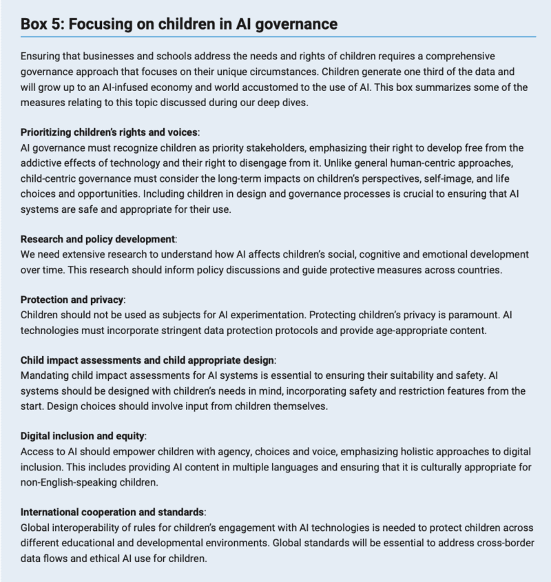 Report on Governing AI for Humanity