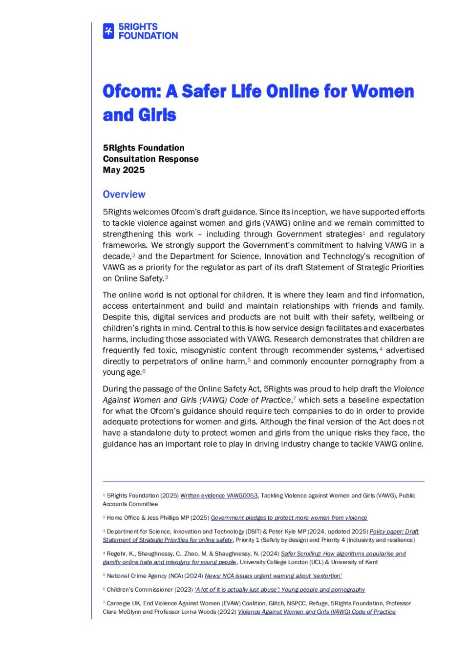 5Rights Foundation - A Safer Life Online for Women and Girls