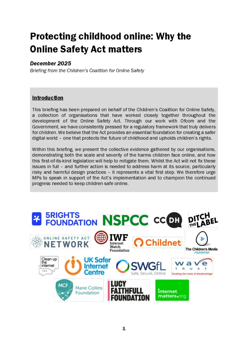 Children's Coalition - Protecting Childhood Online vFinal
