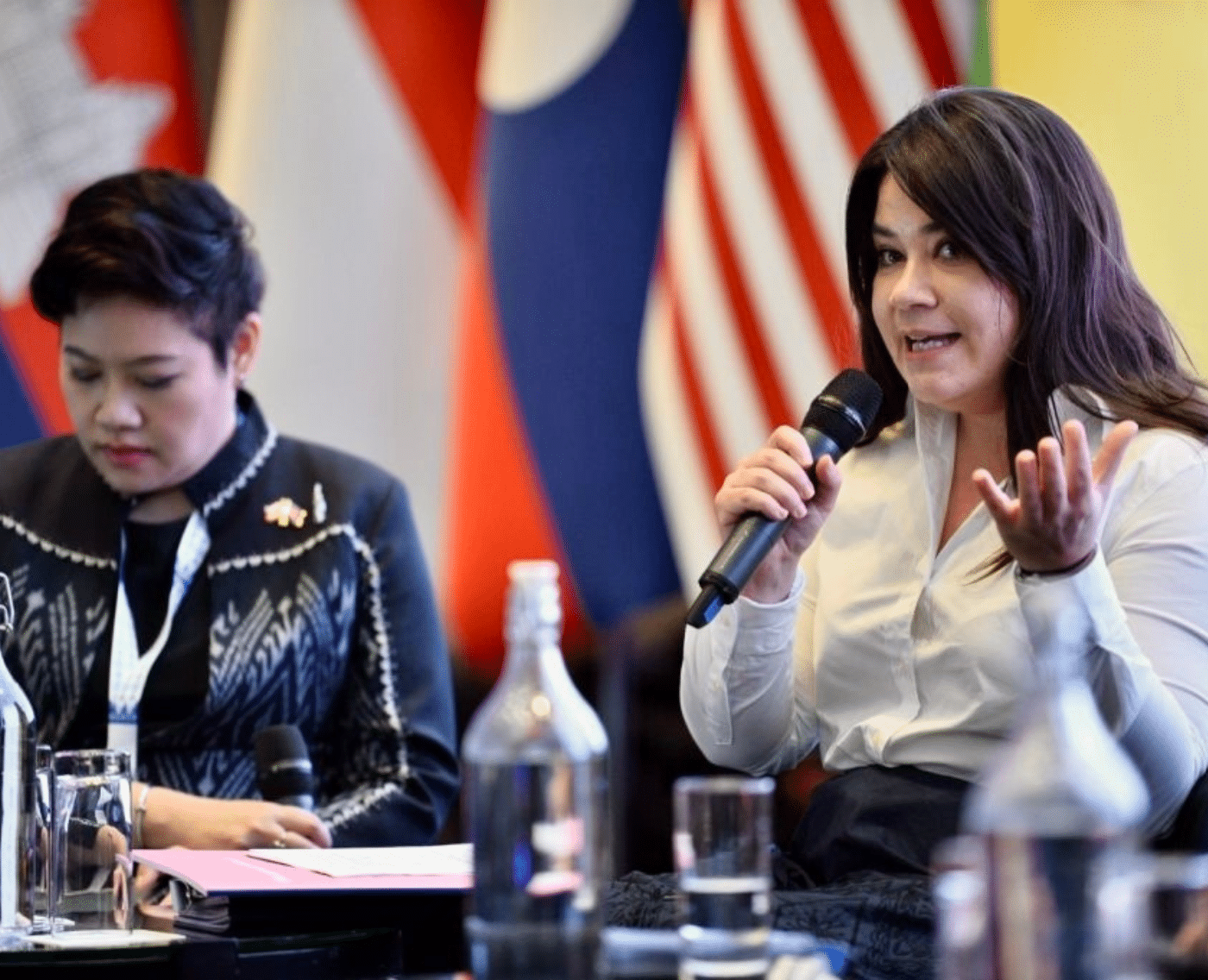 Marie-Ève Nadeau, 5Rights Head of International Affairs, is delivering her remarks at the ASEAN ICT Forum on Child Protection.