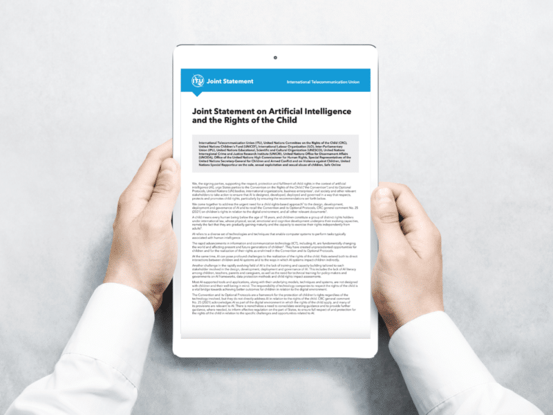 Joint Statement on Artificial Intelligence and the Rights of the Child