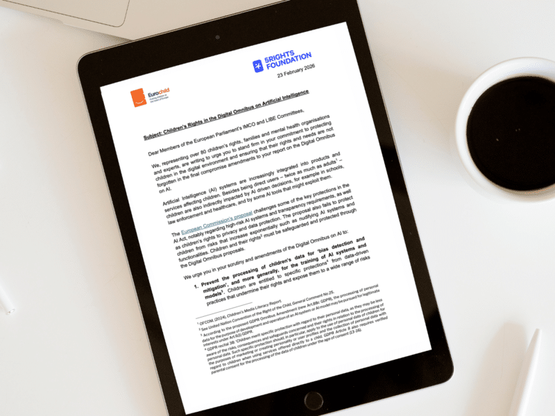 Joint Letter on Children’s Rights in the EU Digital Omnibus on Artificial Intelligence