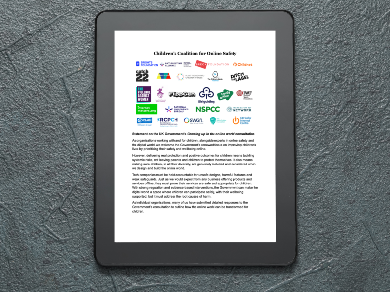 Statement on the UK Government’s Growing up in the online world consultation