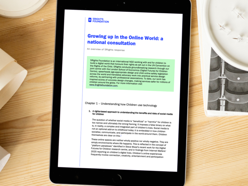 Growing up in the Online World: a national consultation